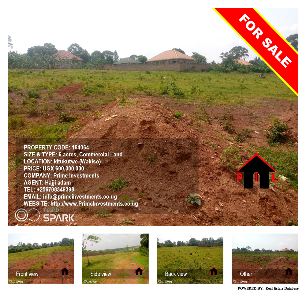 Commercial Land  for sale in Kitukutwe Wakiso Uganda, code: 164064