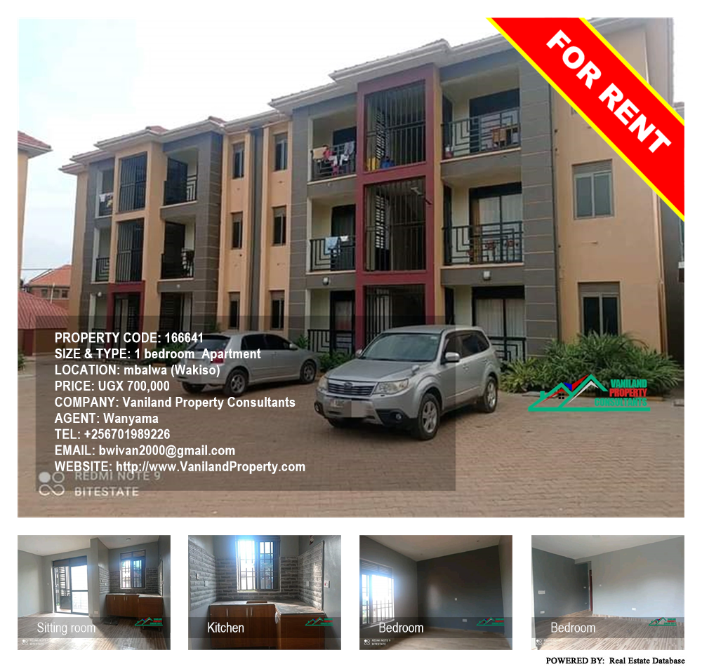 1 bedroom Apartment  for rent in Mbalwa Wakiso Uganda, code: 166641