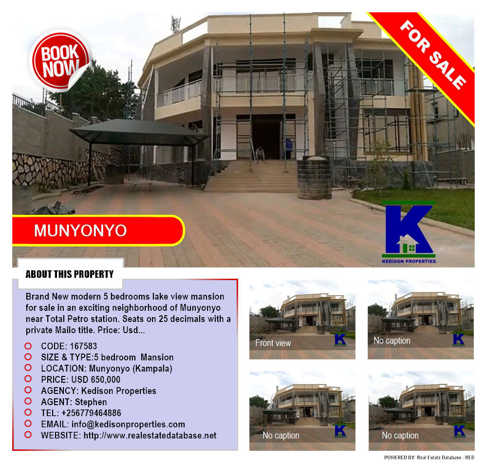 5 bedroom Mansion  for sale in Munyonyo Kampala Uganda, code: 167583