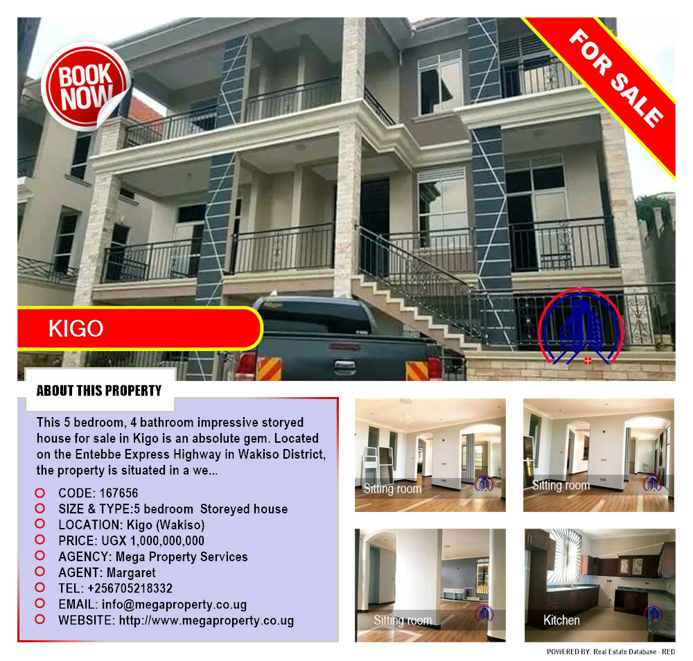 5 bedroom Storeyed house  for sale in Kigo Wakiso Uganda, code: 167656