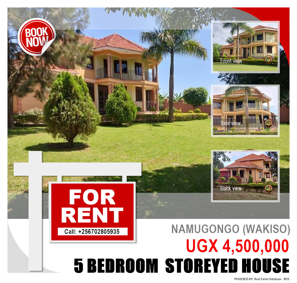 5 bedroom Storeyed house  for rent in Namugongo Wakiso Uganda, code: 167748