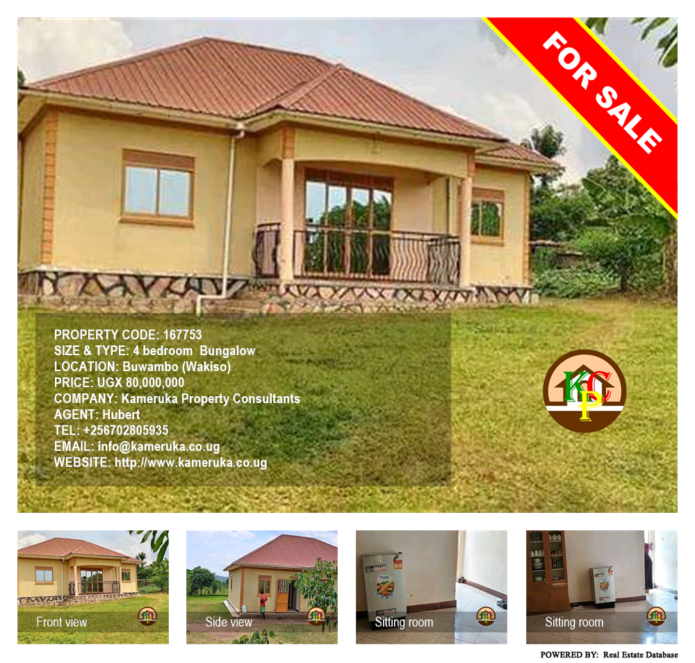 4 bedroom Bungalow  for sale in Buwambo Wakiso Uganda, code: 167753