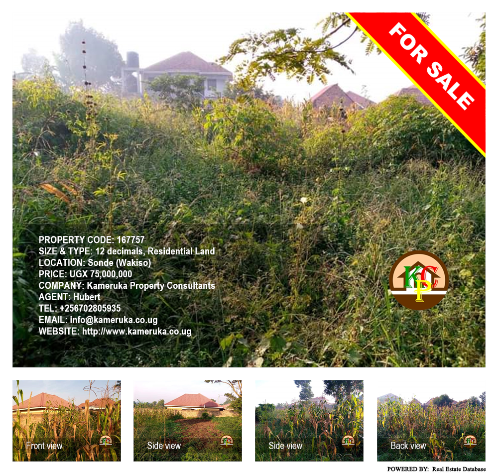 Residential Land  for sale in Sonde Wakiso Uganda, code: 167757