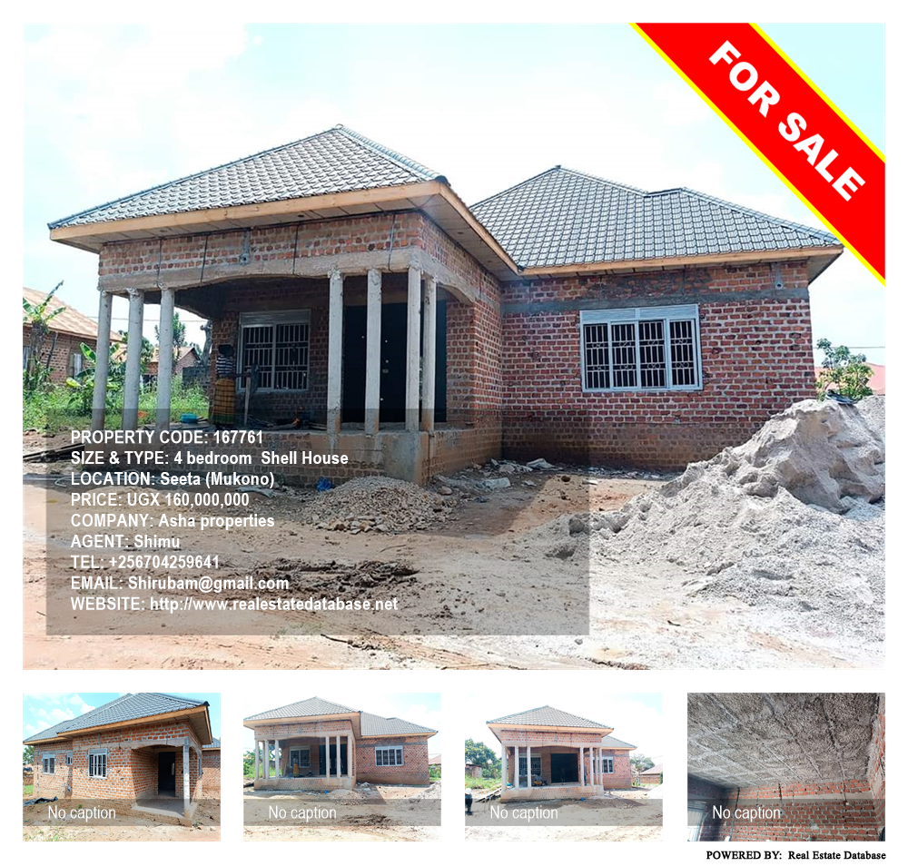 4 bedroom Shell House  for sale in Seeta Mukono Uganda, code: 167761