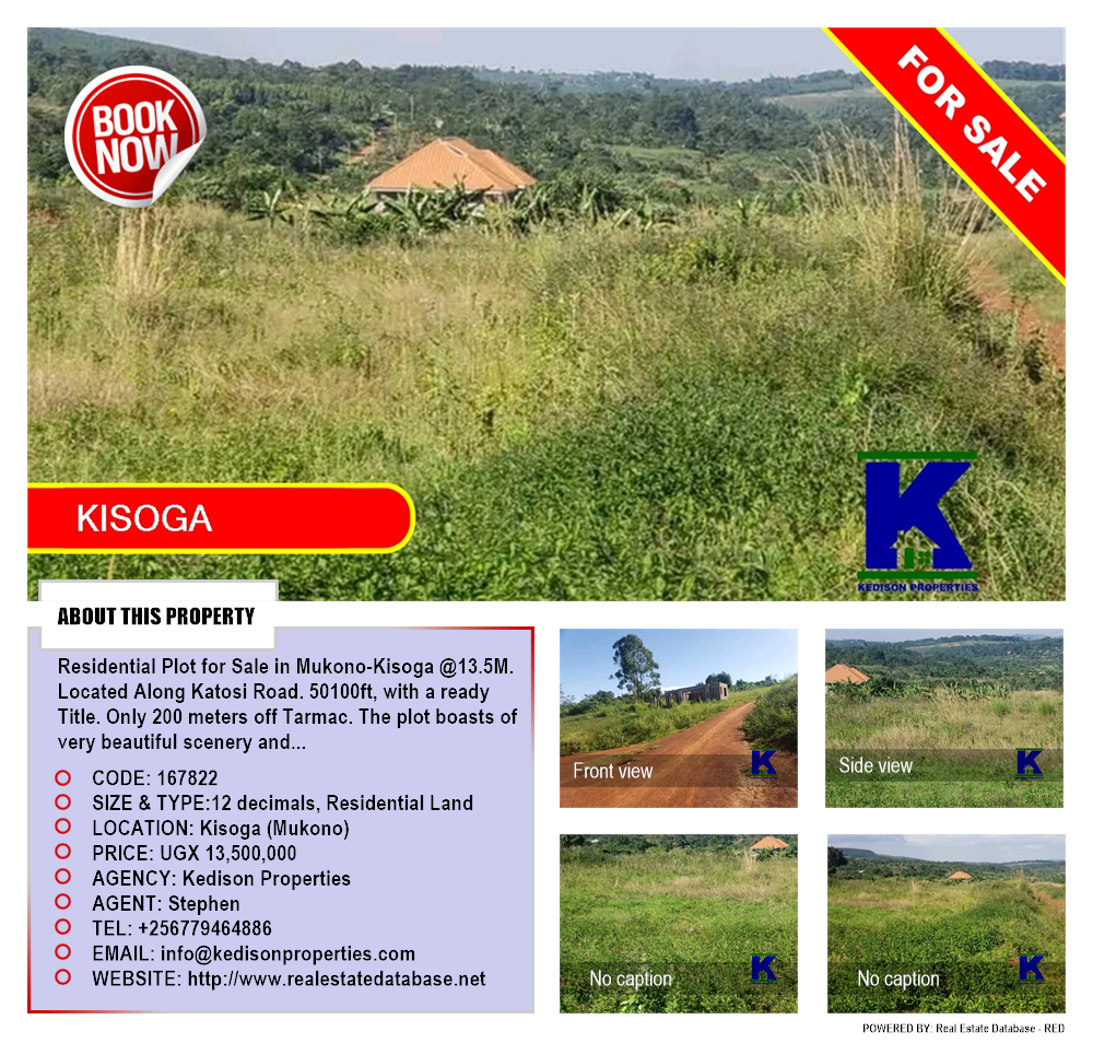 Residential Land  for sale in Kisoga Mukono Uganda, code: 167822