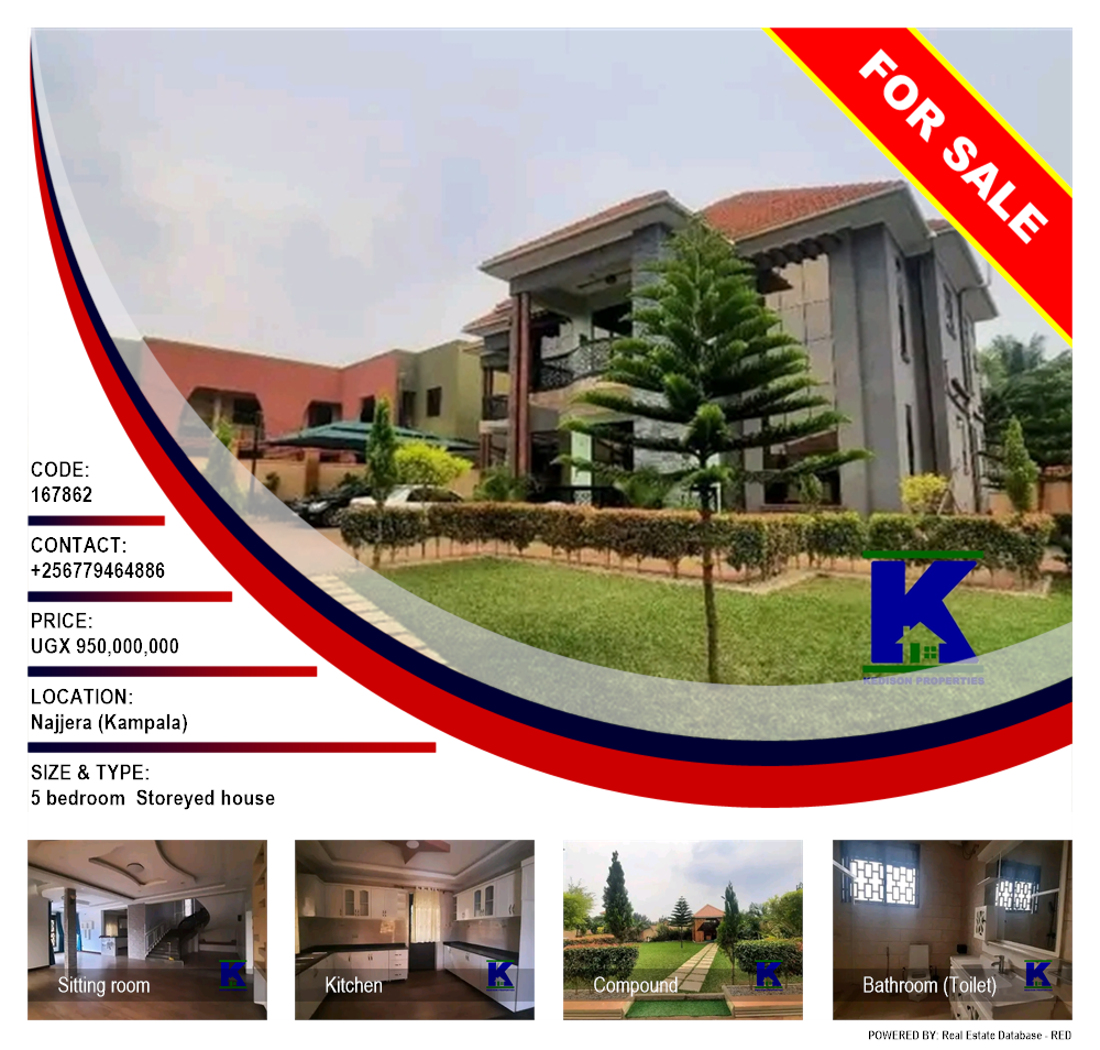 5 bedroom Storeyed house  for sale in Najjera Kampala Uganda, code: 167862