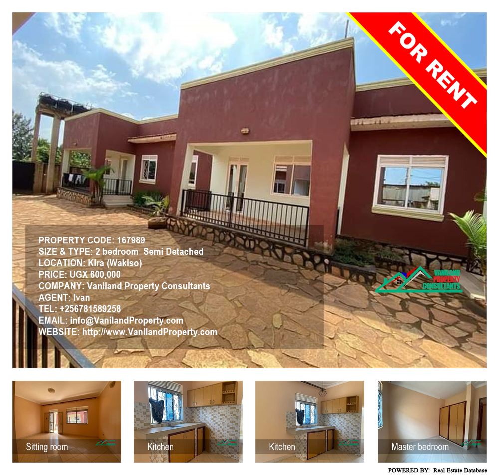 2 bedroom Semi Detached  for rent in Kira Wakiso Uganda, code: 167989