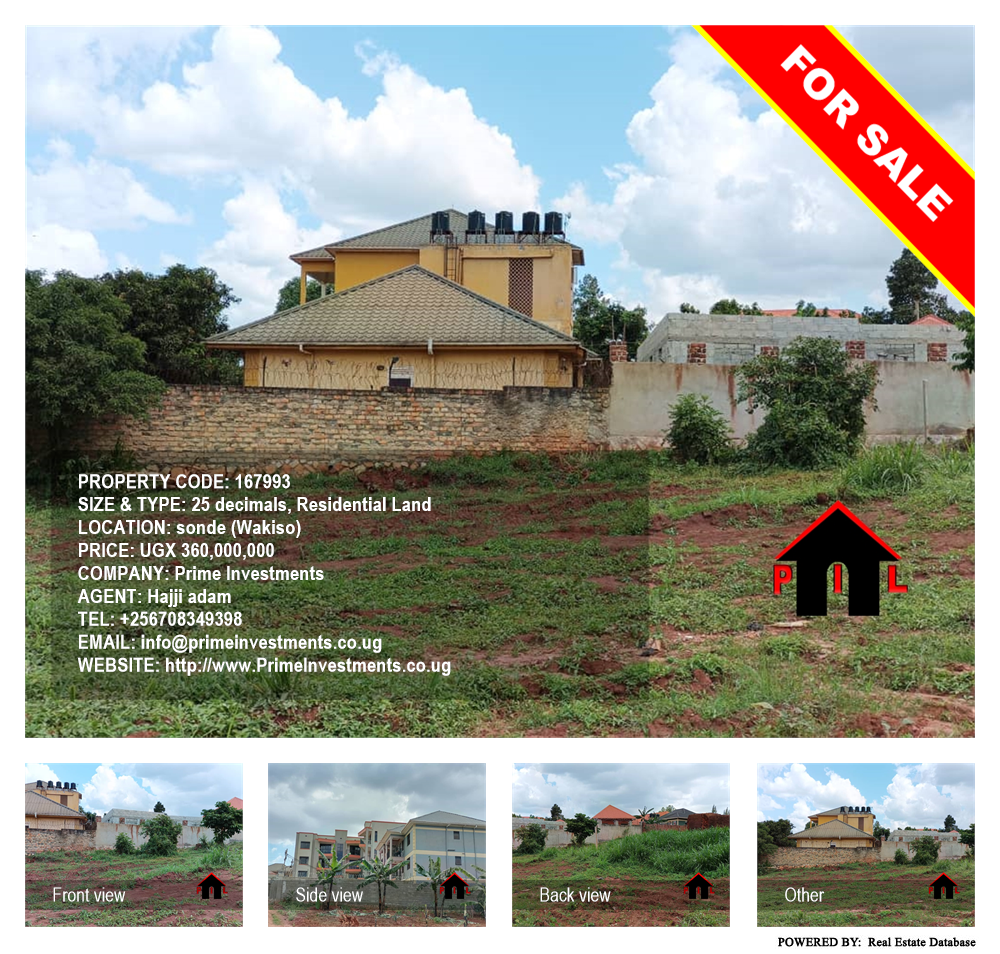 Residential Land  for sale in Sonde Wakiso Uganda, code: 167993