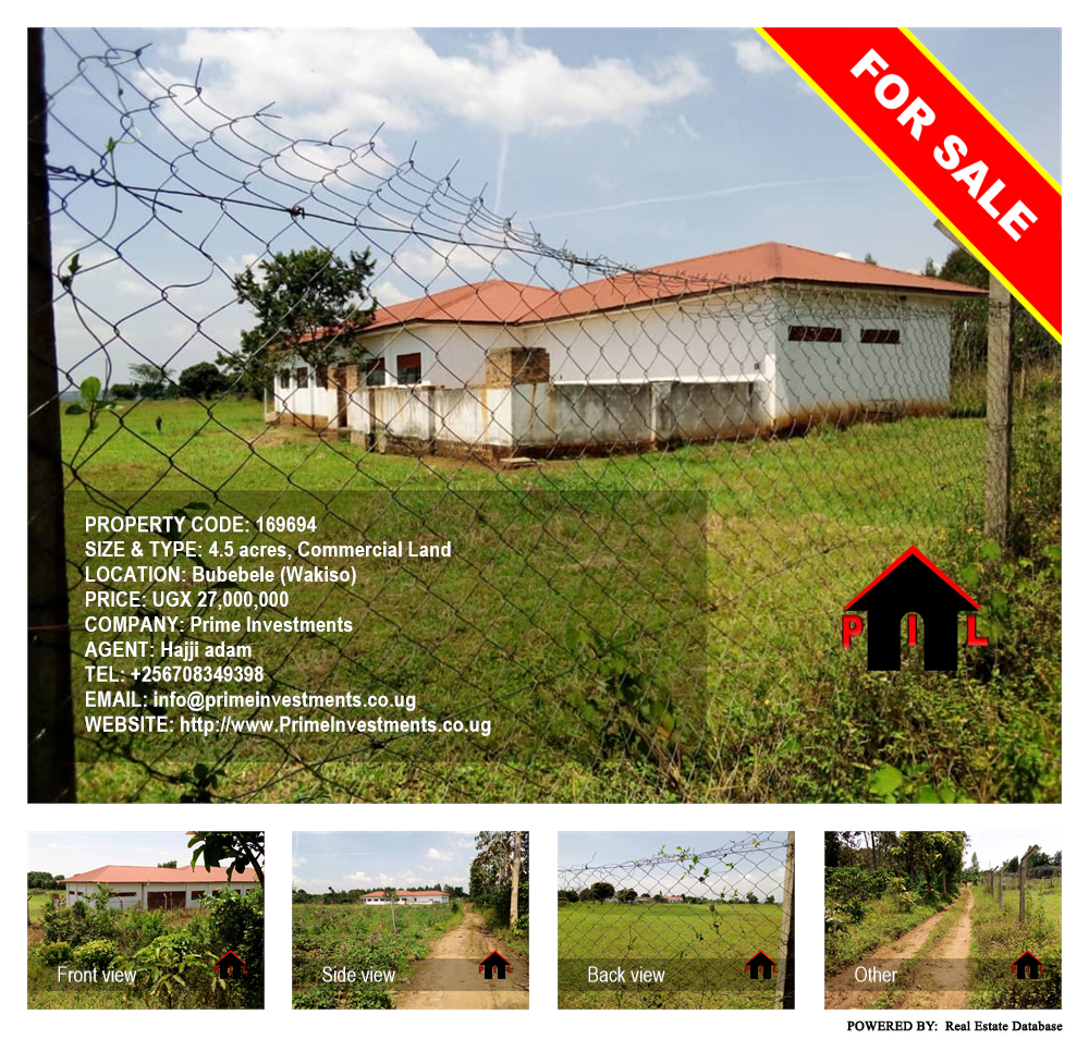 Commercial Land  for sale in Bubebele Wakiso Uganda, code: 169694