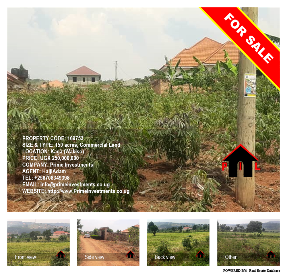 Commercial Land  for sale in Kaga Wakiso Uganda, code: 169753