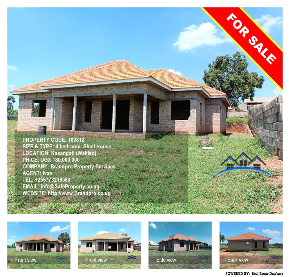 4 bedroom Shell House  for sale in Kasangati Wakiso Uganda, code: 169812