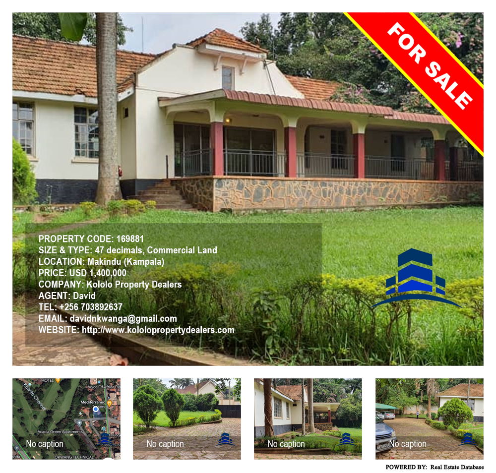 Commercial Land  for sale in Makindu Kampala Uganda, code: 169881