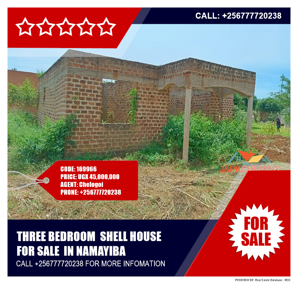 3 bedroom Shell House  for sale in Namayiba Mukono Uganda, code: 169966