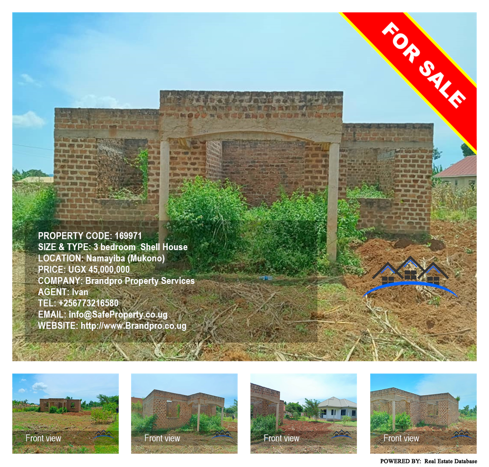 3 bedroom Shell House  for sale in Namayiba Mukono Uganda, code: 169971