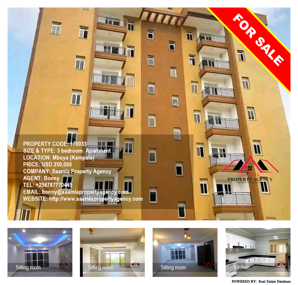 3 bedroom Apartment  for sale in Mbuya Kampala Uganda, code: 170033