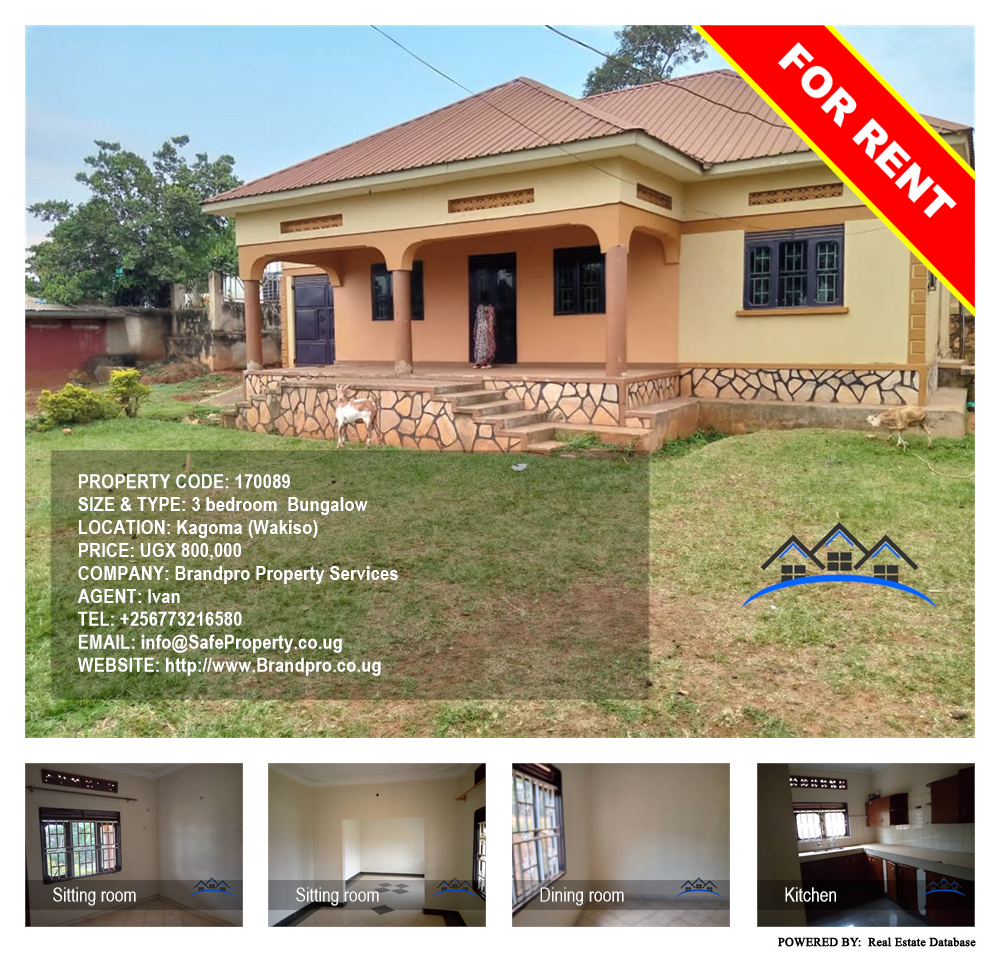 3 bedroom Bungalow  for rent in Kagoma Wakiso Uganda, code: 170089
