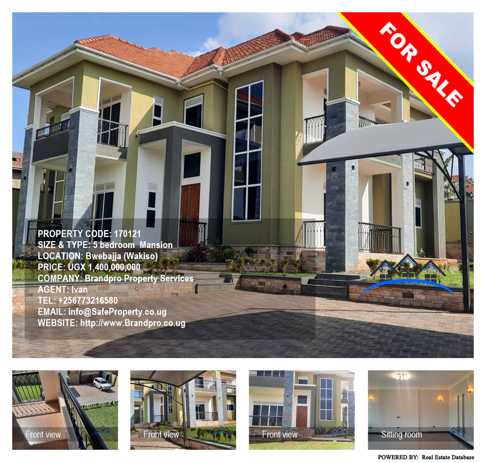 5 bedroom Mansion  for sale in Bwebajja Wakiso Uganda, code: 170121