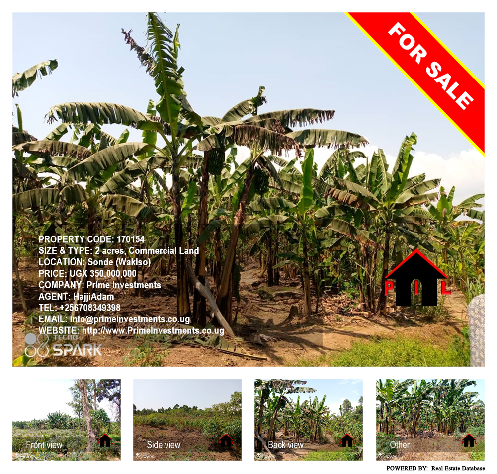 Commercial Land  for sale in Sonde Wakiso Uganda, code: 170154