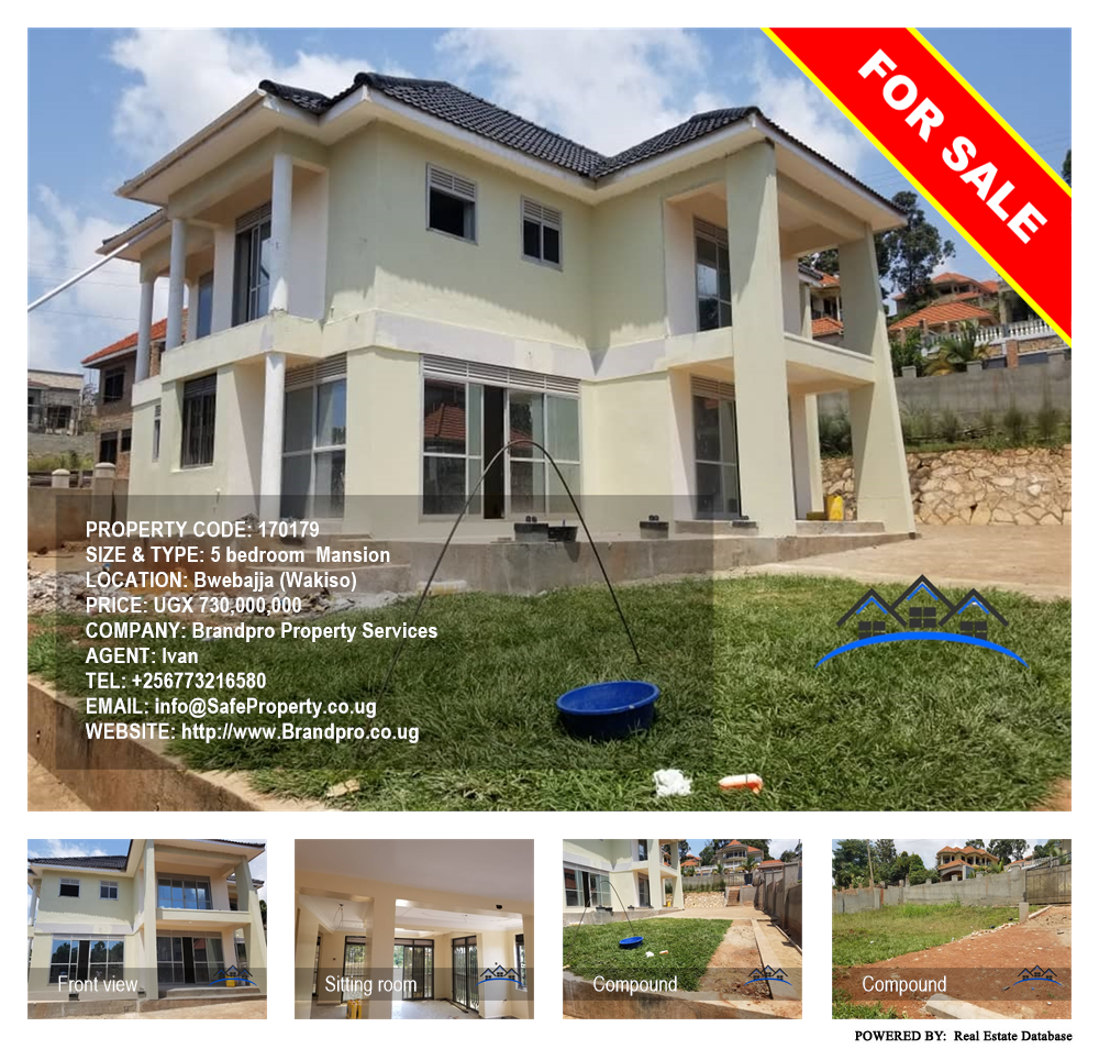 5 bedroom Mansion  for sale in Bwebajja Wakiso Uganda, code: 170179