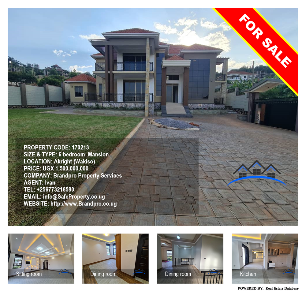 6 bedroom Mansion  for sale in Akright Wakiso Uganda, code: 170213