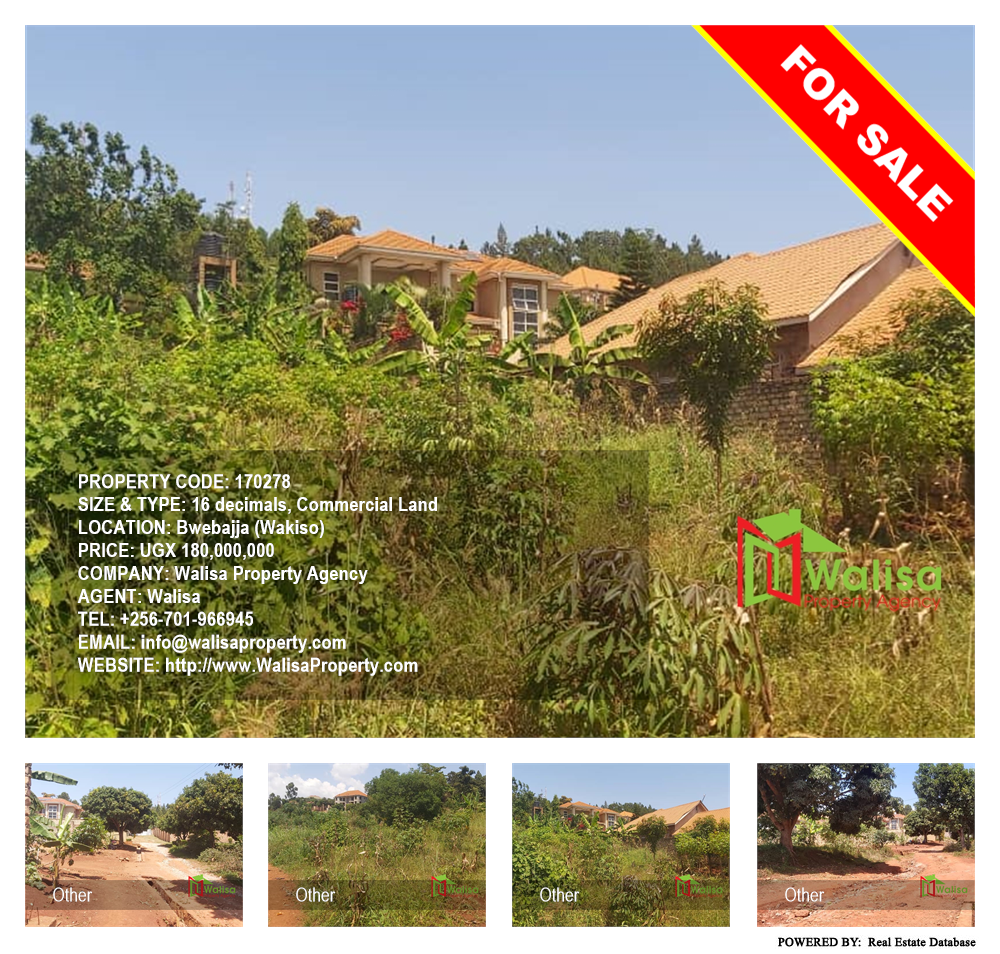 Commercial Land  for sale in Bwebajja Wakiso Uganda, code: 170278