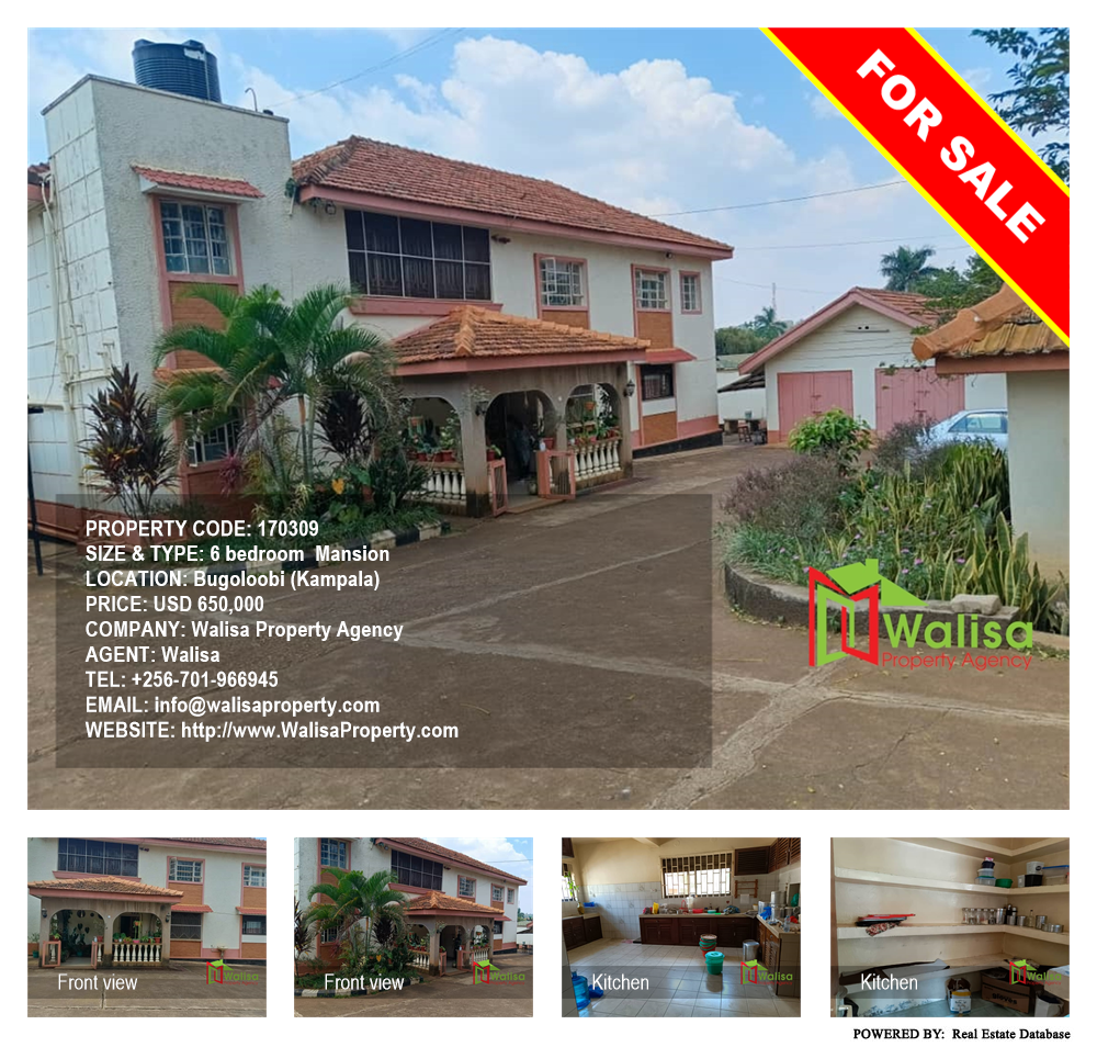 6 bedroom Mansion  for sale in Bugoloobi Kampala Uganda, code: 170309