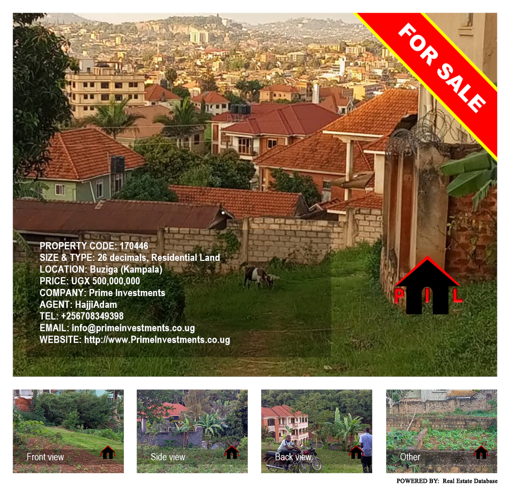 Residential Land  for sale in Buziga Kampala Uganda, code: 170446