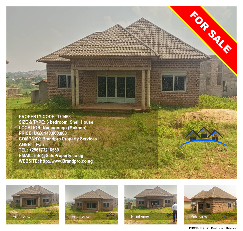 3 bedroom Shell House  for sale in Namugongo Mukono Uganda, code: 170468