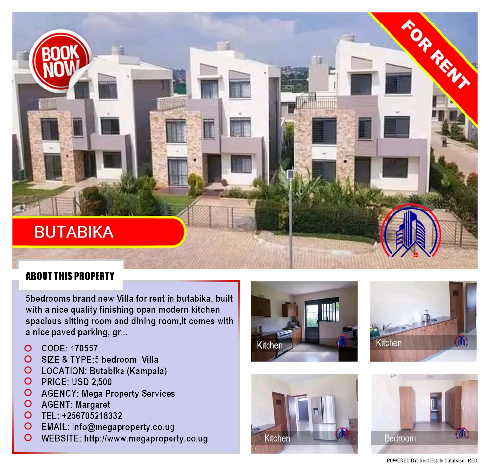 5 bedroom Villa  for rent in Butabika Kampala Uganda, code: 170557