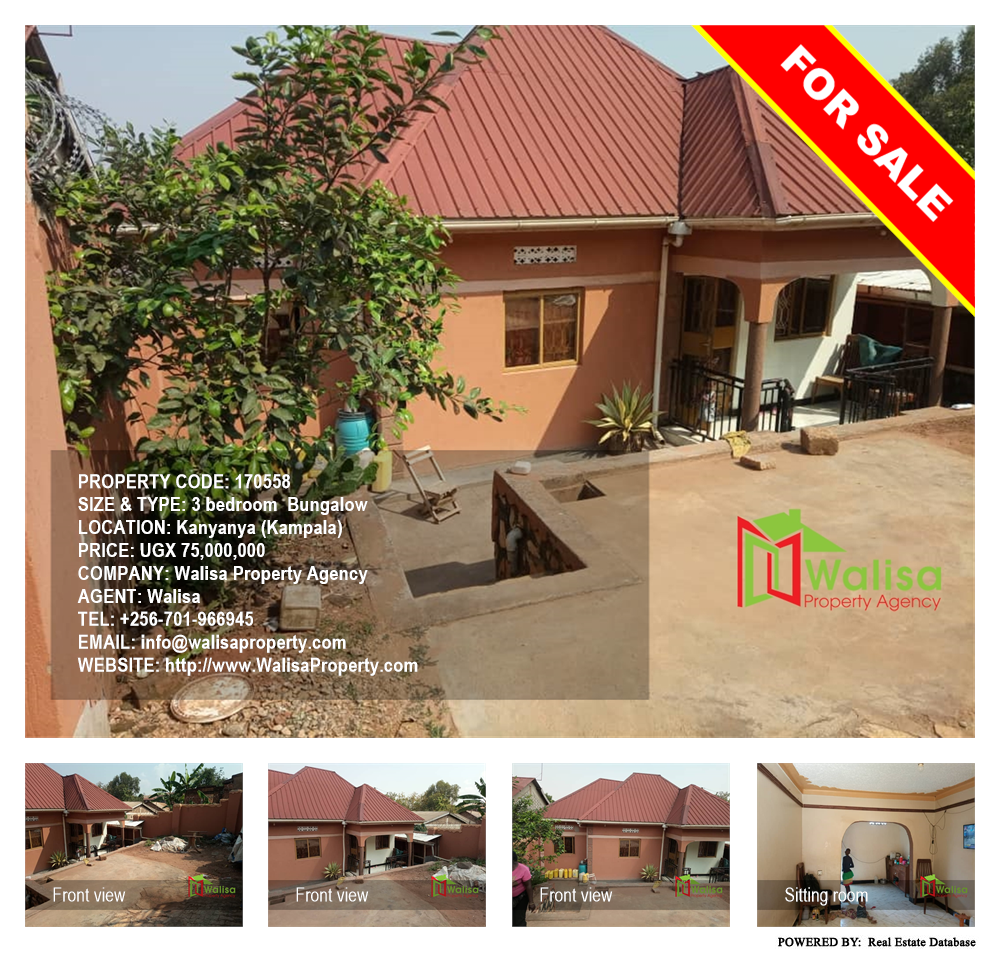 3 bedroom Bungalow  for sale in Kanyanya Kampala Uganda, code: 170558