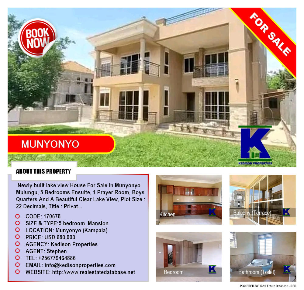 5 bedroom Mansion  for sale in Munyonyo Kampala Uganda, code: 170678