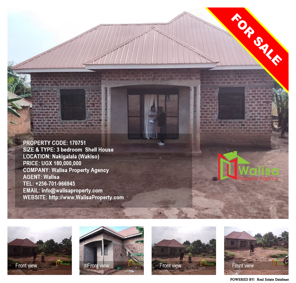 3 bedroom Shell House  for sale in Nakigalala Wakiso Uganda, code: 170751