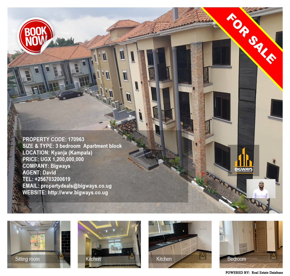3 bedroom Apartment block  for sale in Kyanja Kampala Uganda, code: 170963