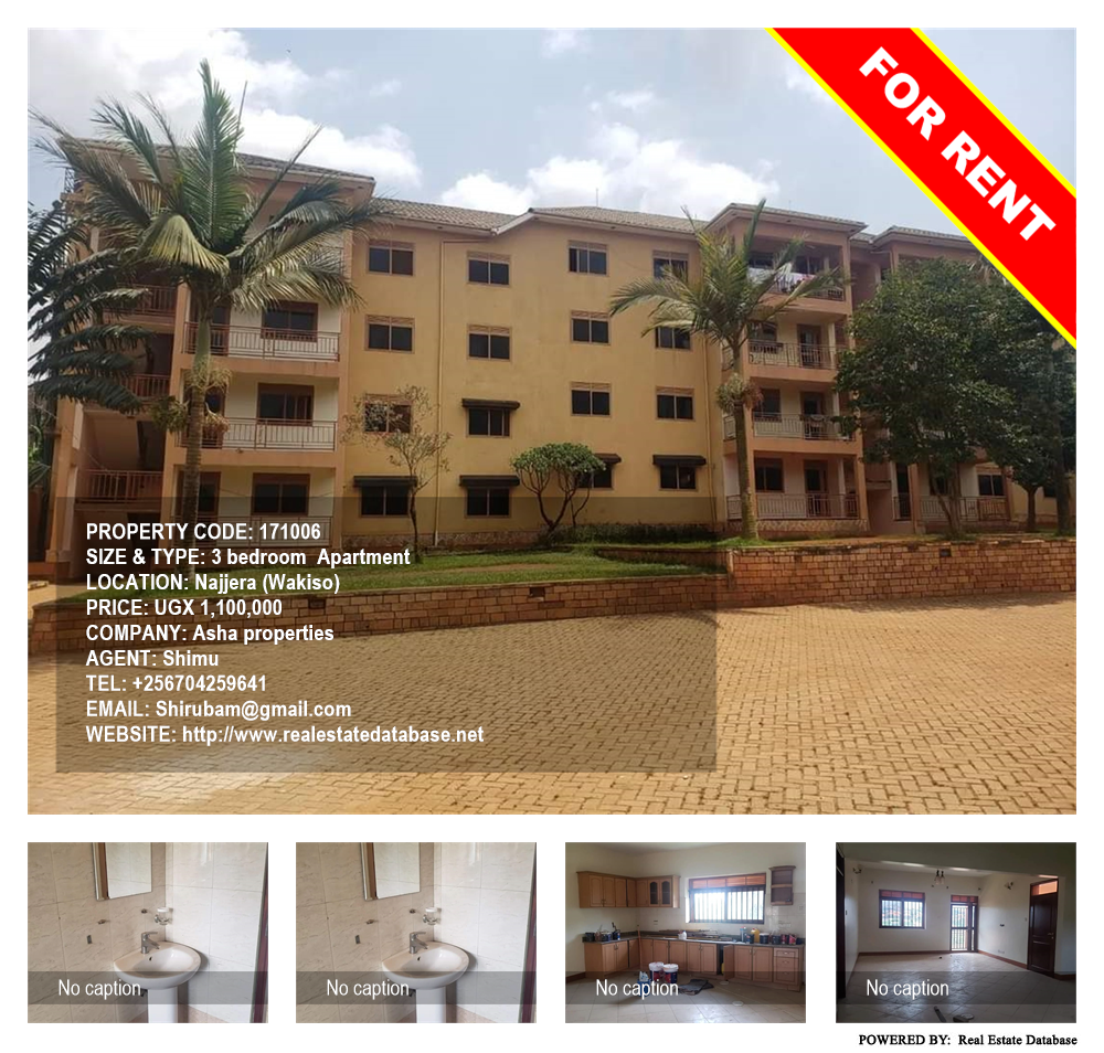 3 bedroom Apartment  for rent in Najjera Wakiso Uganda, code: 171006