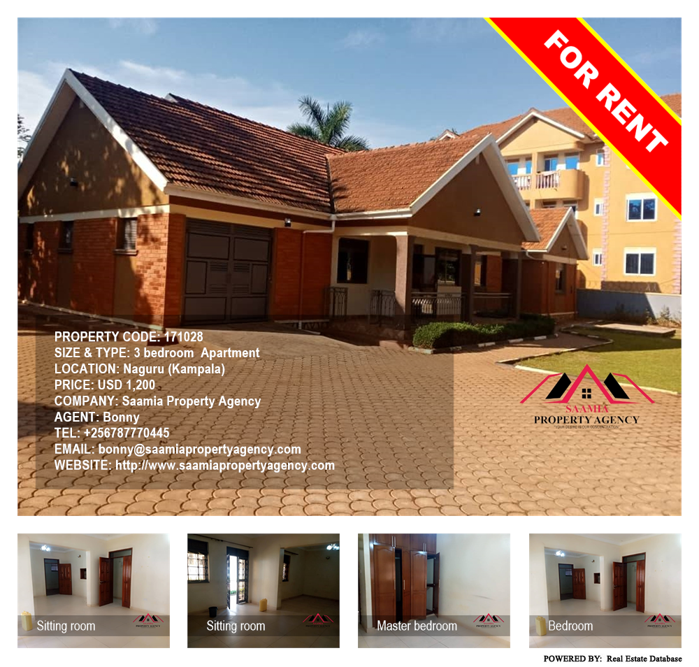 3 bedroom Apartment  for rent in Naguru Kampala Uganda, code: 171028