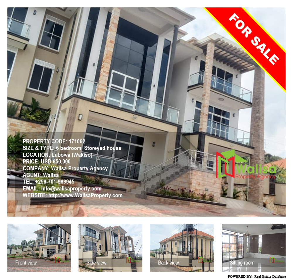 6 bedroom Storeyed house  for sale in Lubowa Wakiso Uganda, code: 171062