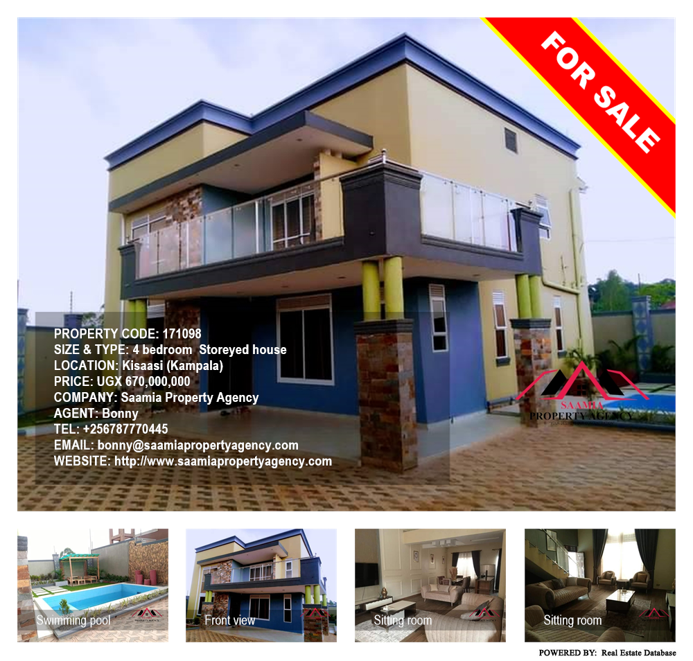 4 bedroom Storeyed house  for sale in Kisaasi Kampala Uganda, code: 171098