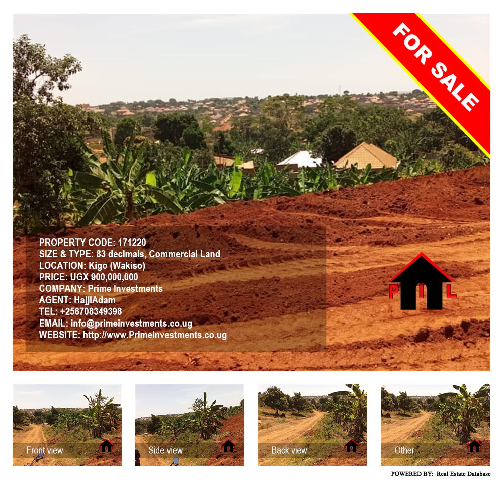 Commercial Land  for sale in Kigo Wakiso Uganda, code: 171220
