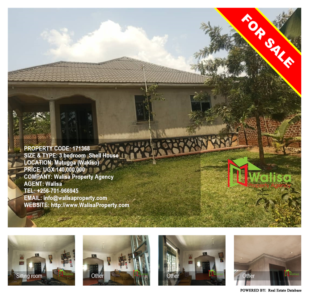 3 bedroom Shell House  for sale in Matugga Wakiso Uganda, code: 171368