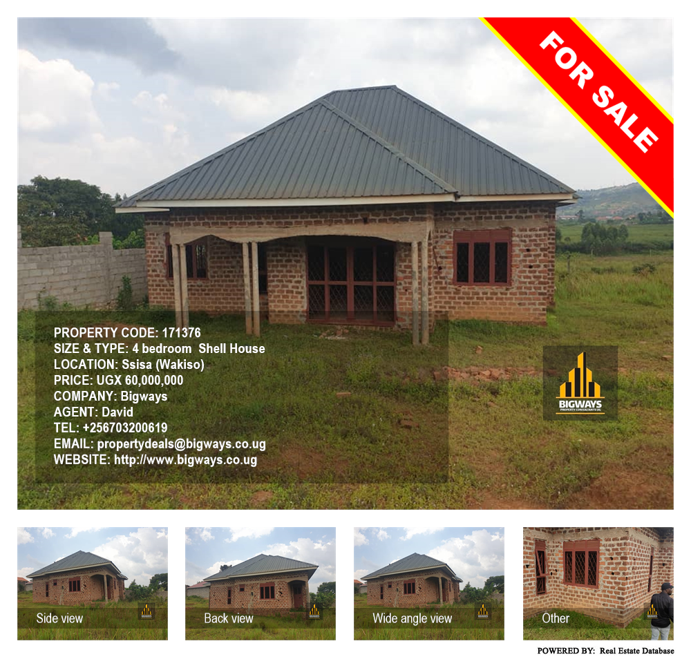 4 bedroom Shell House  for sale in Ssisa Wakiso Uganda, code: 171376