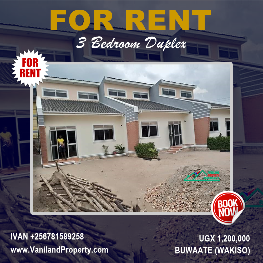 3 bedroom Duplex  for rent in Buwaate Wakiso Uganda, code: 171380