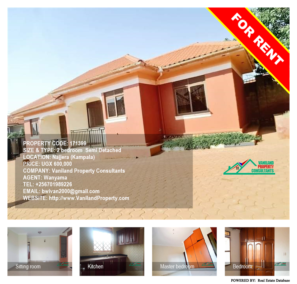 2 bedroom Semi Detached  for rent in Najjera Kampala Uganda, code: 171399