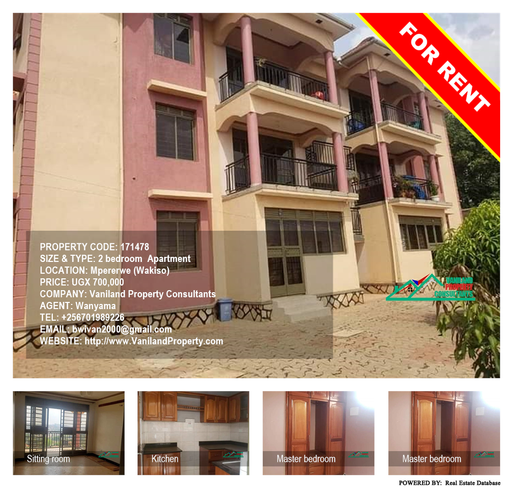 2 bedroom Apartment  for rent in Mpererwe Wakiso Uganda, code: 171478