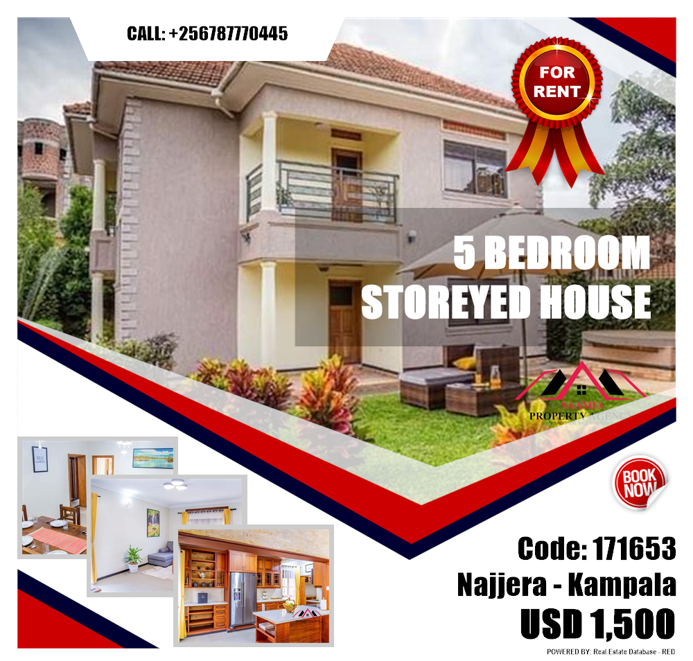 5 bedroom Storeyed house  for rent in Najjera Kampala Uganda, code: 171653