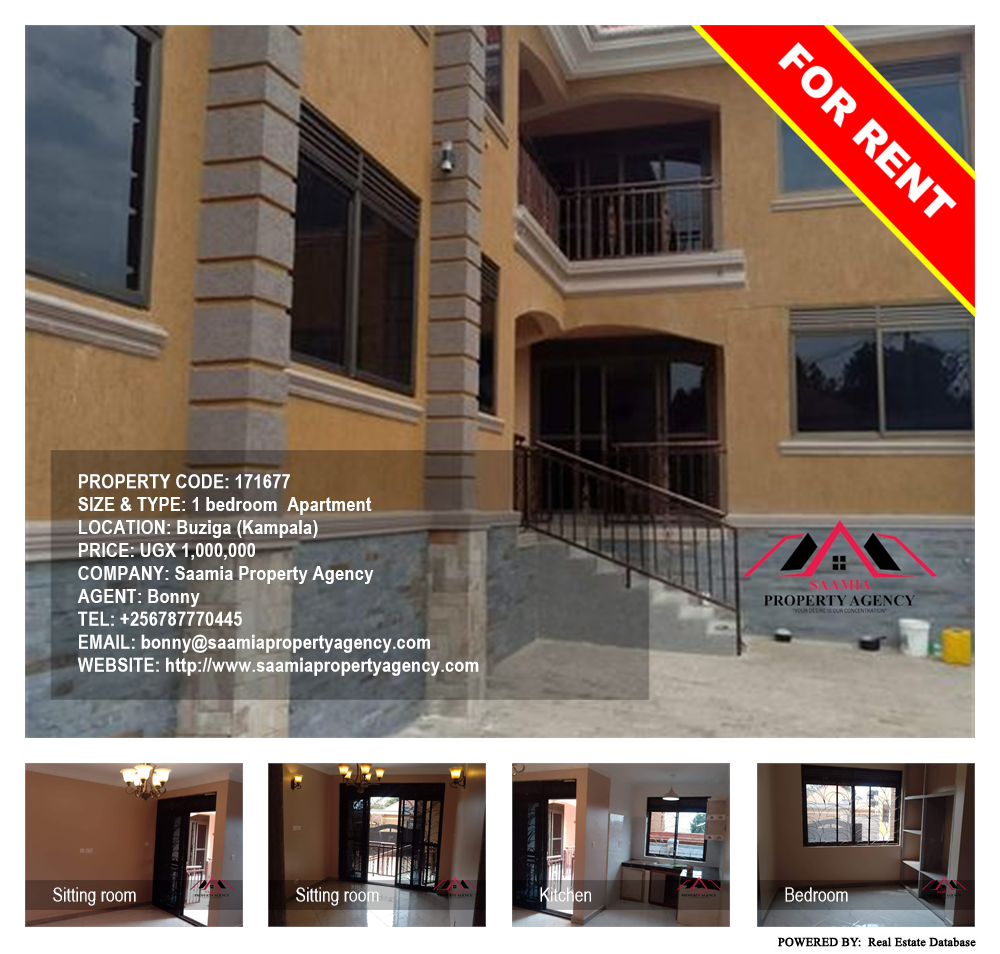 1 bedroom Apartment  for rent in Buziga Kampala Uganda, code: 171677