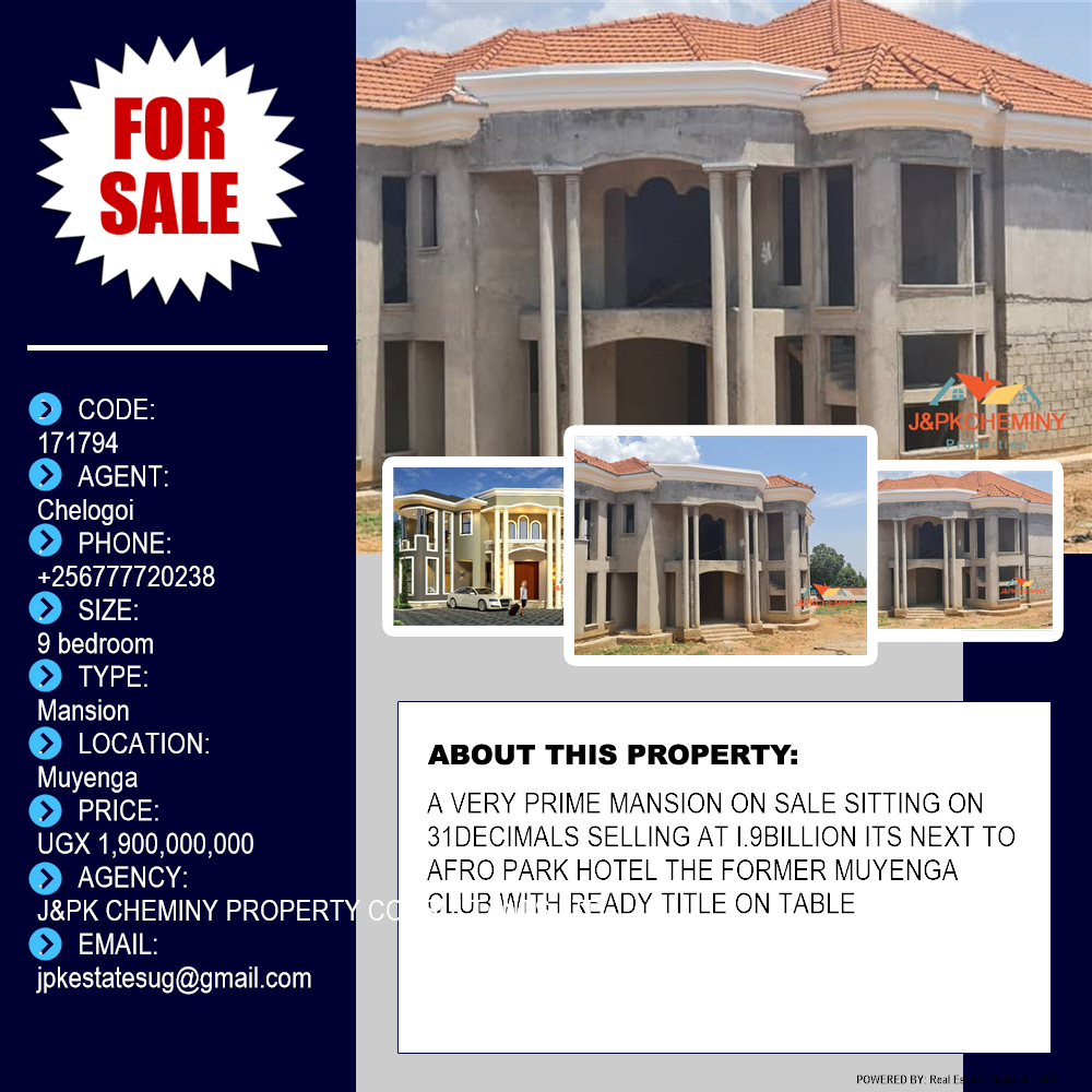 9 bedroom Mansion  for sale in Muyenga Kampala Uganda, code: 171794