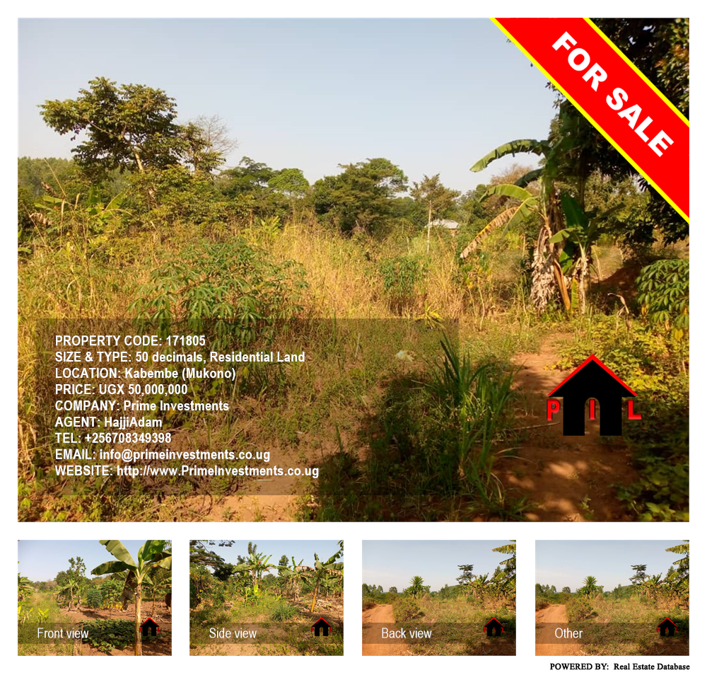 Residential Land  for sale in Kabembe Mukono Uganda, code: 171805