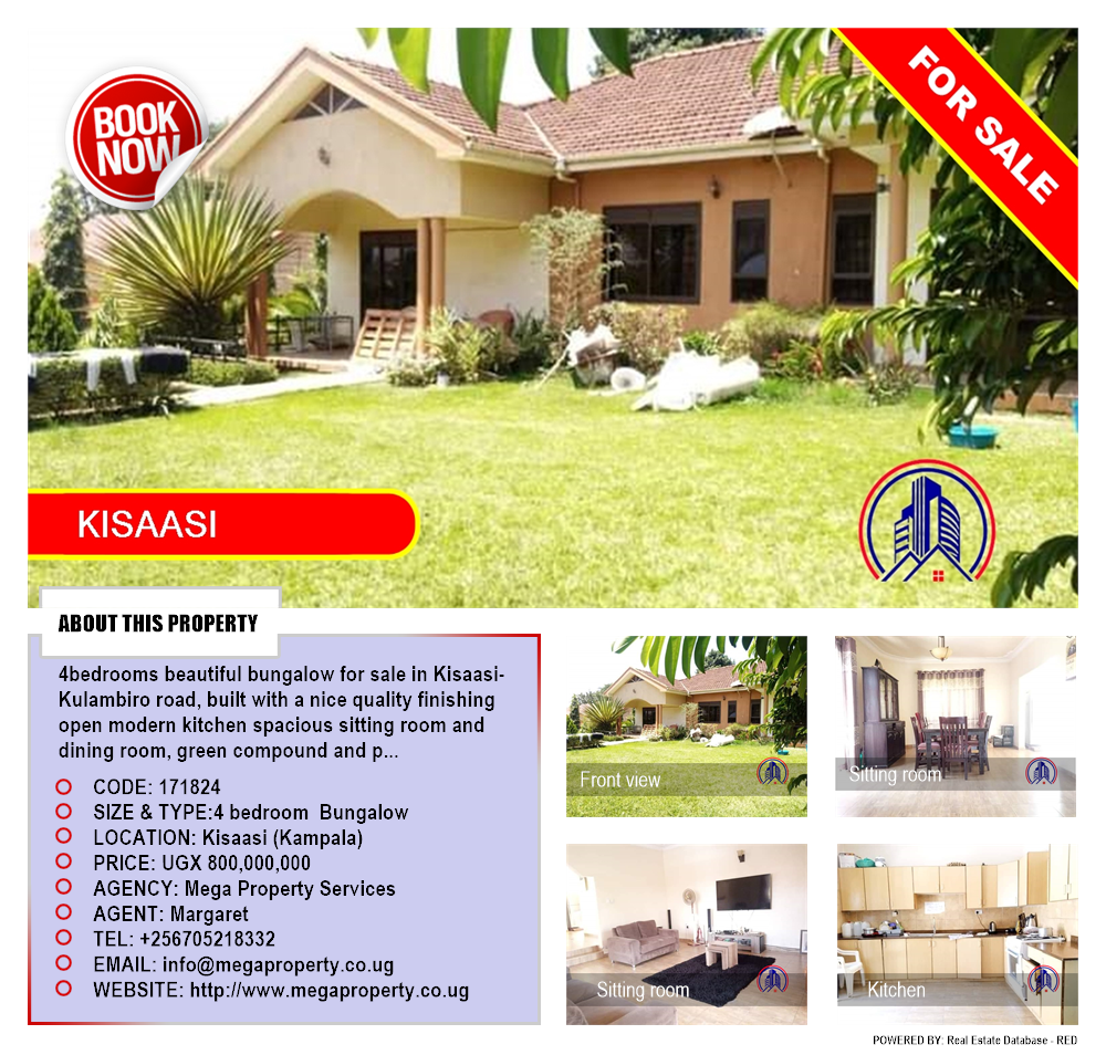 4 bedroom Bungalow  for sale in Kisaasi Kampala Uganda, code: 171824