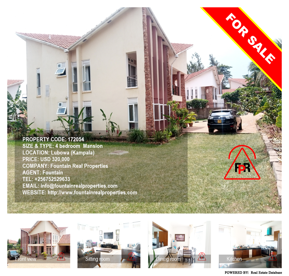 4 bedroom Mansion  for sale in Lubowa Kampala Uganda, code: 172054