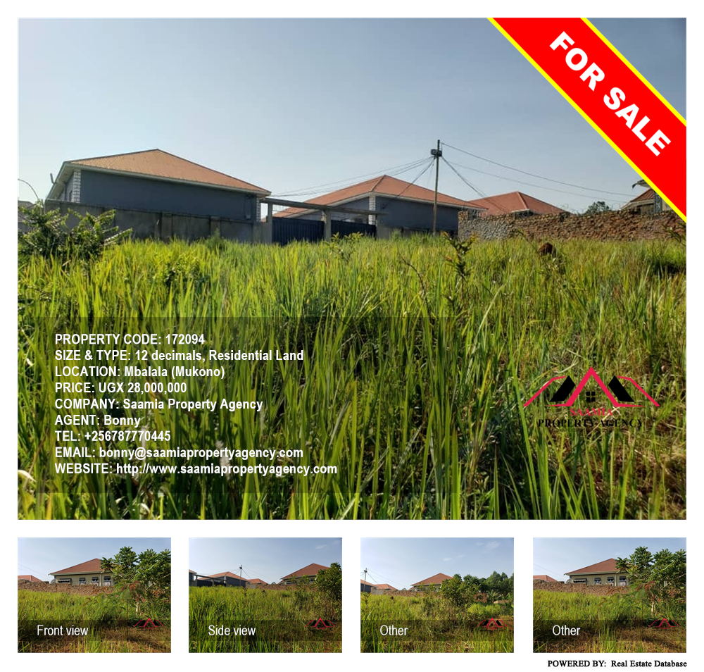 Residential Land  for sale in Mbalala Mukono Uganda, code: 172094